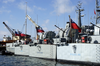 Chilean Navy Fast Attack Craft Ach Riquelme (lm 36), Ach Serrano (lm 38), Ach Uribe (lm 39) And The Large Patrol Craft Ach Morel (psg 74) Are Moored In Caldera Bay, Chile During Exercise Teamwork South 2003 Image