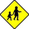 Children Crossing Caution Clip Art
