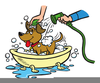 Dog Getting Bath Clipart Image