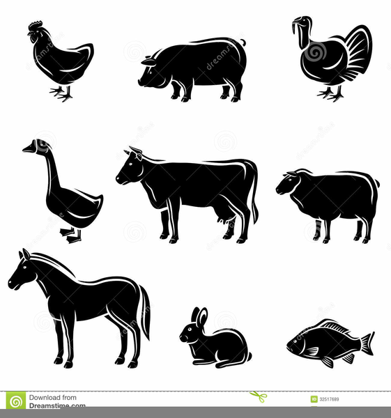 Free Black And White Farm Animal Clipart | Free Images at  -  vector clip art online, royalty free & public domain