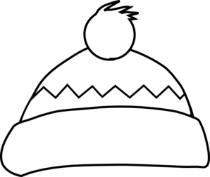 winter hat black and white clipart