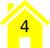 Four Yellow House Clip Art