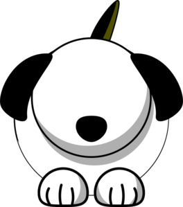 White Dog With No Eyes Clip Art