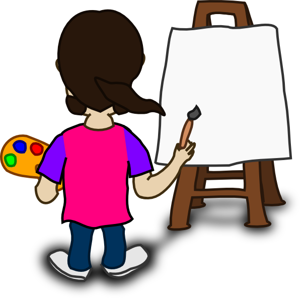 Cartoon Character Painting Blank Slate Clip Art at Clker.com - vector