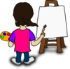Cartoon Character Painting Blank Slate Clip Art