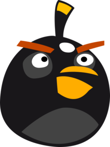 Black Angry Bird Squawk Clip Art