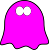 Friendly Dark Pink Ghost, Wavy Base Clip Art