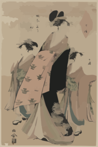 The Lady Shinateru Of The Okamoto-ya. Clip Art