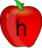 Letter  H Red Apple  Clip Art