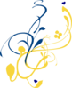 Blue And Gold Branch (right Side) Clip Art