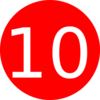 Number 10 Red Background Clip Art