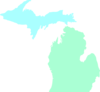 Michigan Map Clean Teal Clip Art