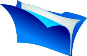 Document Folder Icon Blue Clip Art