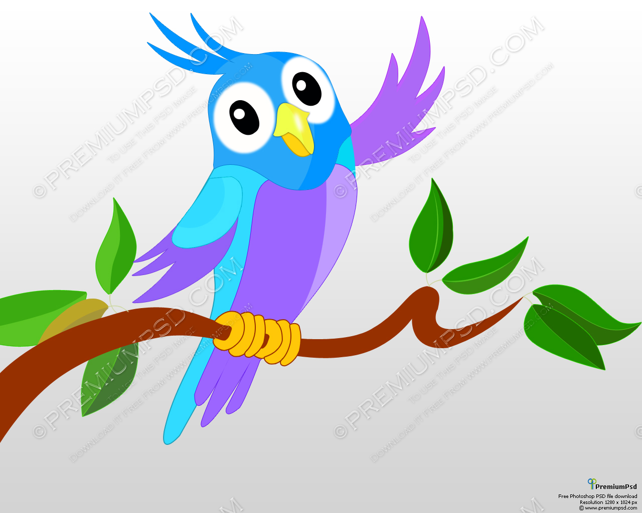 Cute Cartoon Parrot Full image
