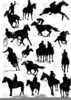Cowboys On Horses Clipart Image