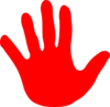 Hand Red Left Clip Art