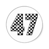 Checkered Number Round Stickers R C E Cfbf A De C V Waf Byvr Image