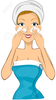 Girl Washing Her Face Clipart Image