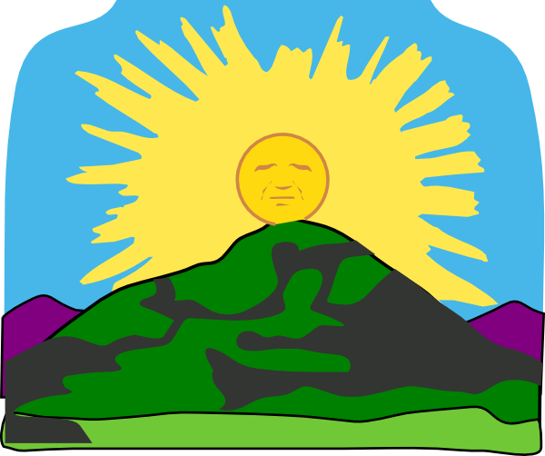 clipart sun outline. Sun Rays Mountain clip art