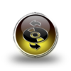 Amber Glossy Chrome Icon Media Cd Refresh Image