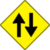 Paulprogrammer Yellow Road Sign Two Way Traffic Clip Art