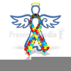 Autism Puzzle Ribbon Clipart Image
