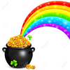 Pot At The End Of Rainbow Clipart Image
