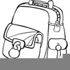 Black And White Backpack Clipart Image