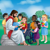 Jesus Loves Little Children Clipart Image