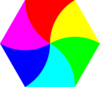 Swirly Hexagon 6 Color Clip Art