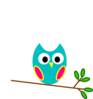 Teal And Pink Owl Clip Art