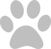 Grey Paw Print Clip Art