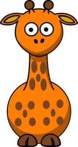 Orange Giraffe With 15 Dots Clip Art