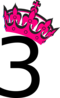 Pink Tilted Tiara And Number 3 Clip Art