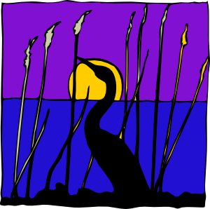Swan Sunset Lake Clip Art