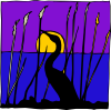 Swan Sunset Lake Clip Art