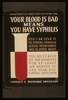 Your Blood Is Bad Means You Have Syphilis You Can Give It To Others Through Sexual Intercourse And In Other Ways : You Must Keep Up Treatments For At Least Six Months To One Year Following Infection : Consult A Reputable Physician. Image