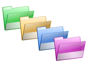 Green Yellow Blue Violet Folders Clip Art