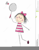 Girl Playing Tennis Clipart Image