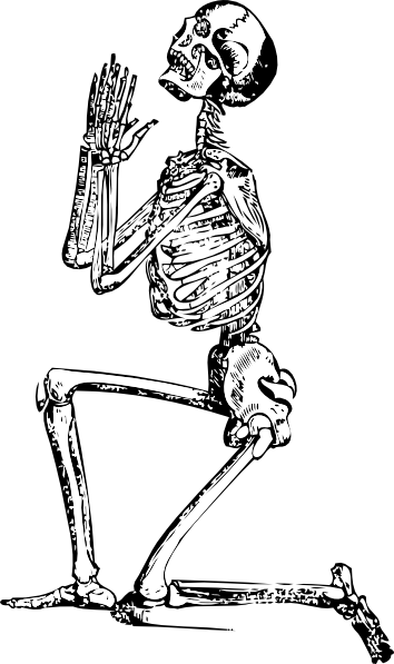 Praying Skeleton clip art