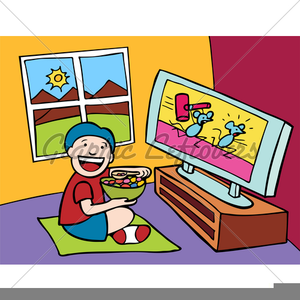 Free Clipart Of A Child Watching Television Image