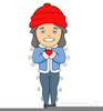 Shivering Girl Clipart Image
