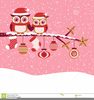 Christmas Owls Clipart Image