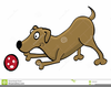 Dog Catching Ball Clipart Image