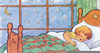 Child Sleeping In Bed Clipart Image
