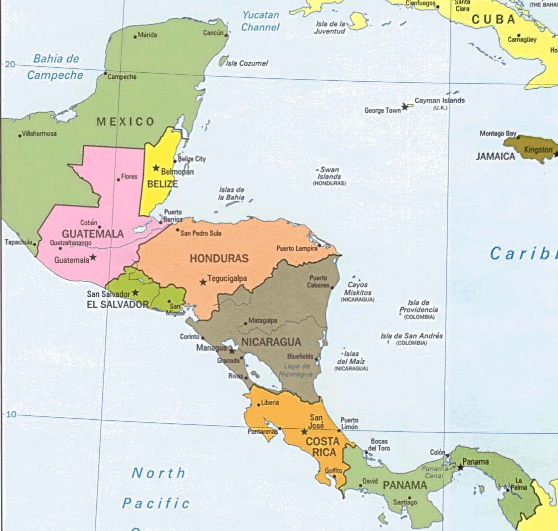 Top 97+ Images mexico central america and the caribbean map Completed