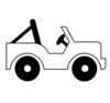 Black & White Jeep Clip Art