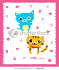 Stock Vector Love Pig With Cat Image