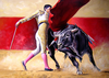 Spanish Bull Fighting Clipart Image