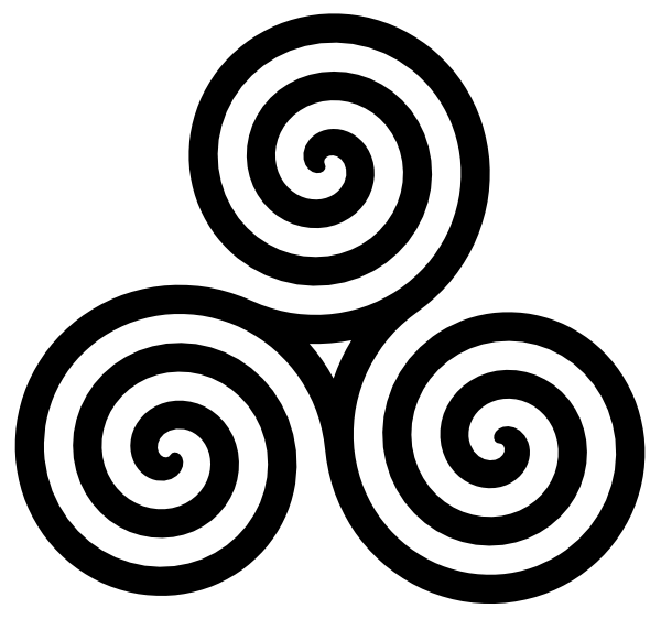 Triple Spiral Symbol Filled clip art